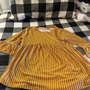 Bell sleeved, mustard yellowed blouse